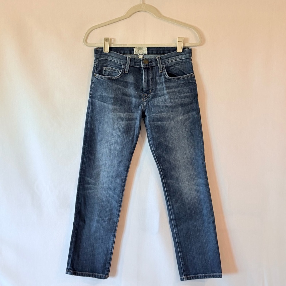 Current/Elliott Dark Blue Wash Cropped Boyfriend Straight Jeans Size 23 (0)